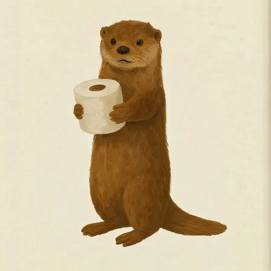 Animal Bathroom Wall Art Print — Funny Poster, Unframed