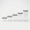 Clear Stackable Food Storage Container with Lid in plastic in a nice white studio. 