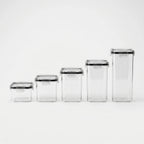 Clear Stackable Food Storage Container with Lid in plastic in a nice white studio. 