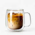 Double Wall Glass Coffee Cup with Handle – Insulated Clear Tea & Espresso Mug