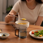 Heat Resistant Glass Mug with Walnut Handle 5