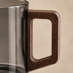 Heat Resistant Glass Mug with Walnut Handle 4