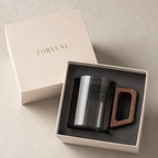 Heat Resistant Glass Mug with Walnut Handle 3