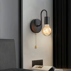 Nordic Industrial Wall Lamp Iron Black E27 Indoor Lighting Bedside Bathroom Bedroom Lamp Sconce Wall Light Fixture Decor Foryuni