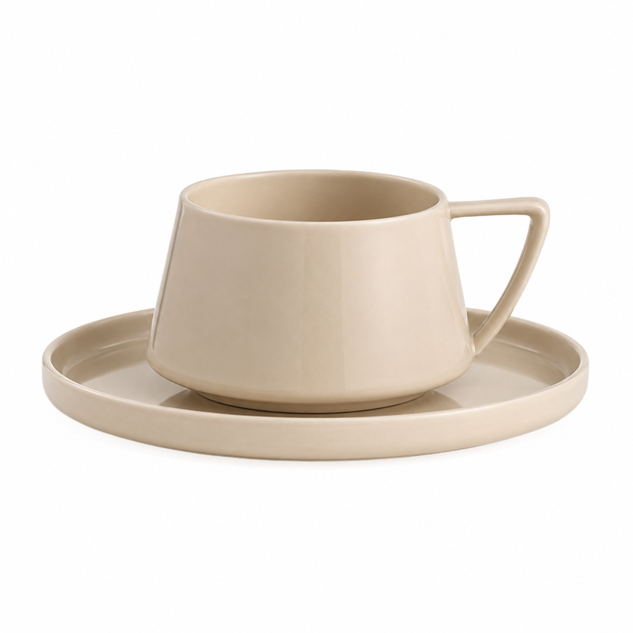 Minimalist Ceramic Coffee Cup & Saucer Set_2