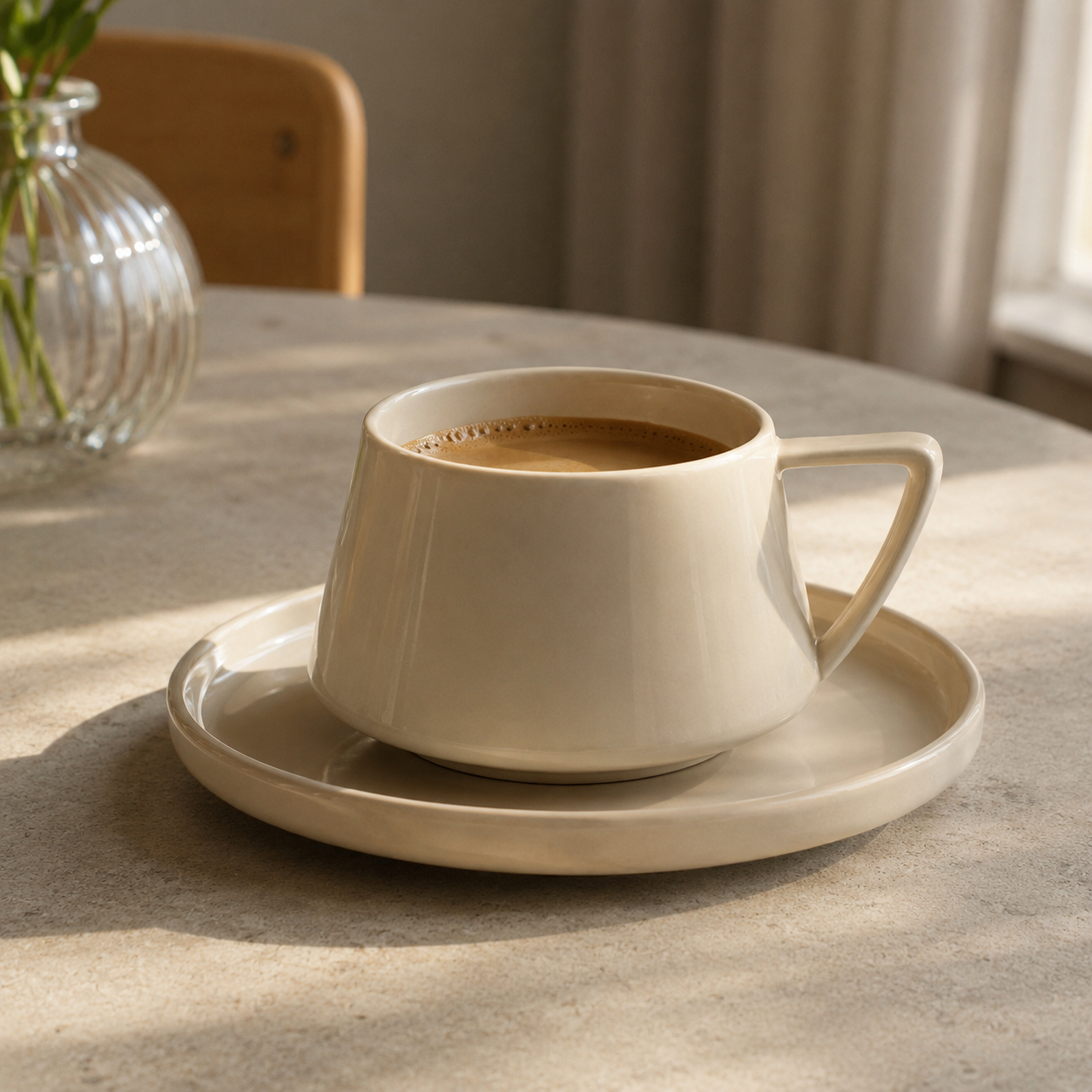 Minimalist Ceramic Coffee Cup & Saucer Set_7