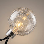 Closeup of the string light bulb in unique design.