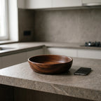 Solid Wood Serving Bowl – Natural Walnut Bowl in a nice modern kitchen. 