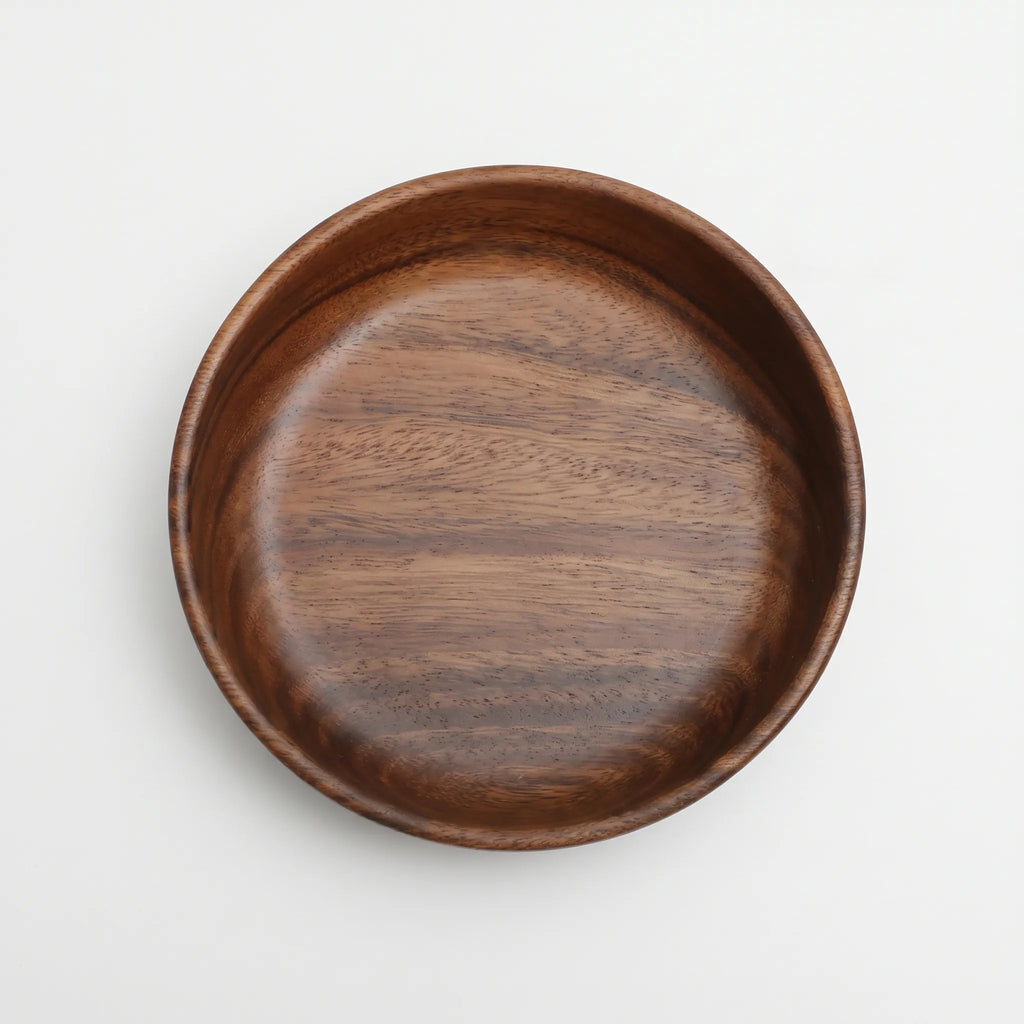 Solid Wood Serving Bowl – Natural Walnut in a nice white studio