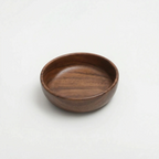 Solid Small Wood Serving Bowl – Natural Walnut Bowl in a nice white studio. 