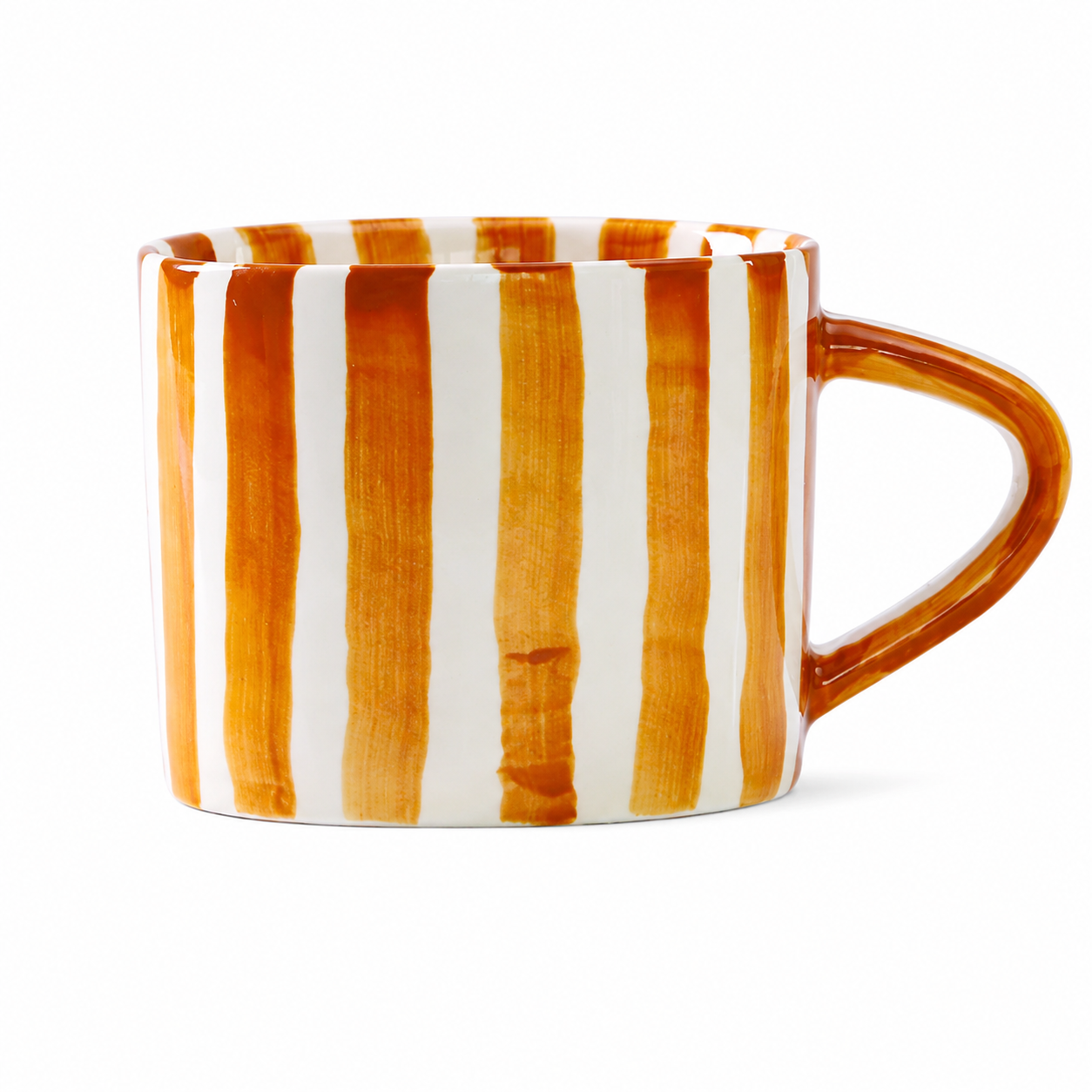 Hand Painted Striped Ceramic Mug
