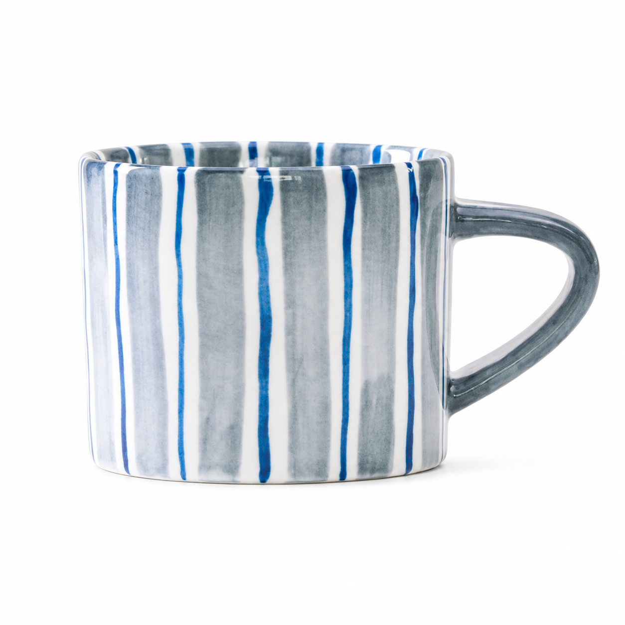 Hand Painted Striped Ceramic Mug