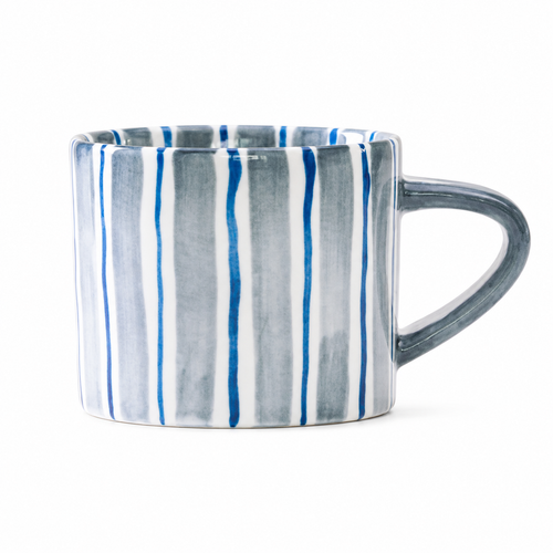 Hand Painted Striped Ceramic Mug