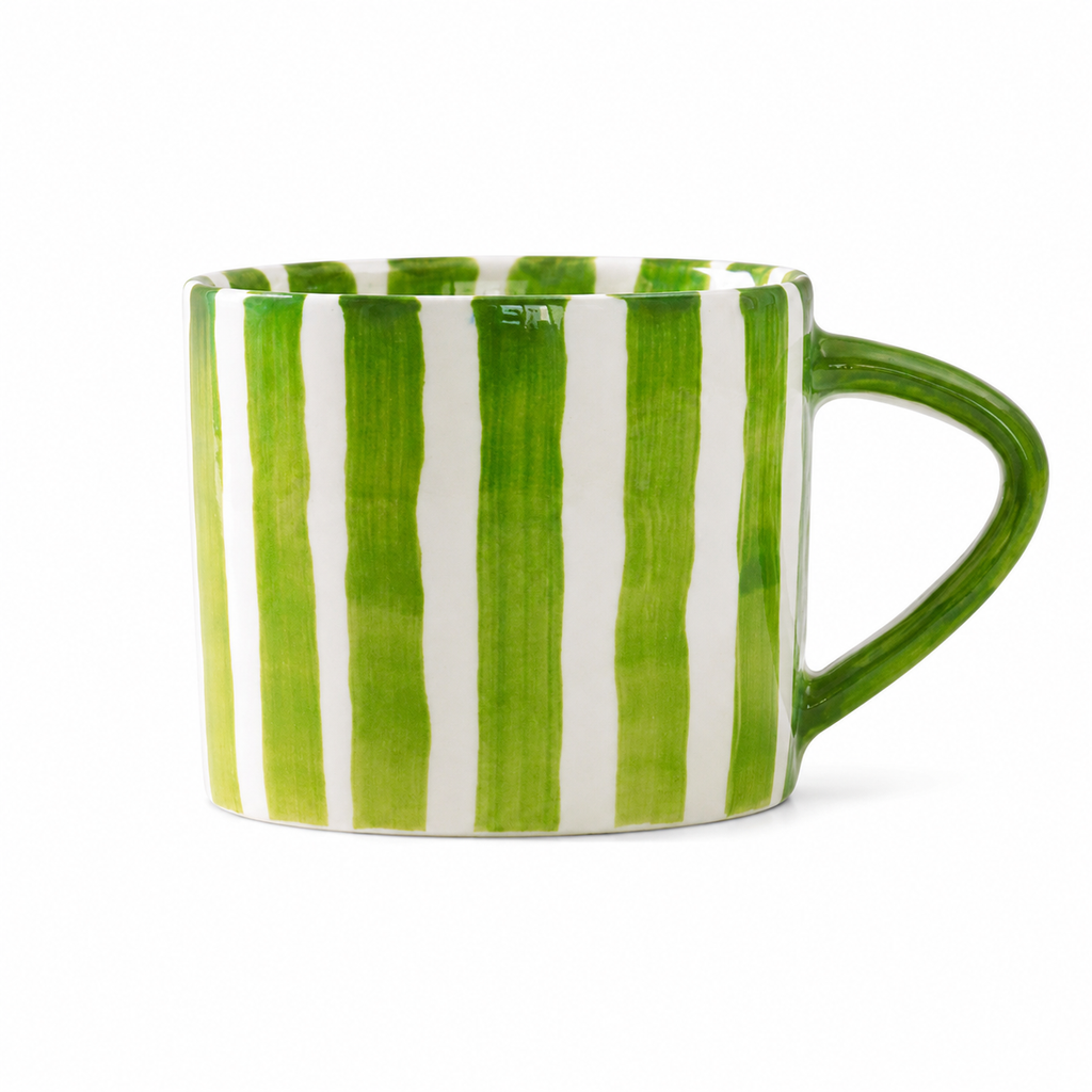 Hand Painted Striped Ceramic Mug