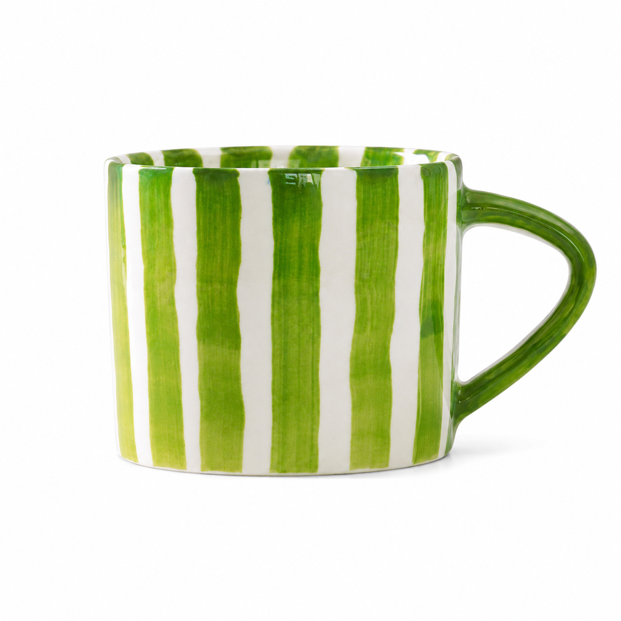 Hand Painted Striped Ceramic Mug