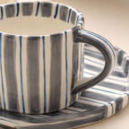 Hand Painted Striped Ceramic Mug
