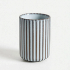 Tall Handleless Ribbed Mugs – Set of 4