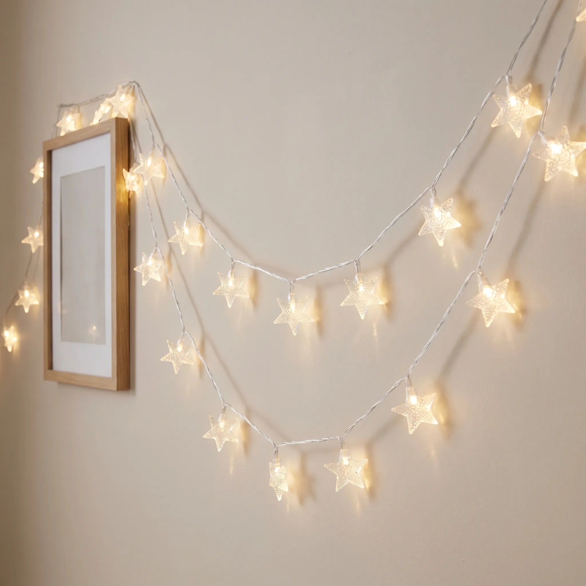 Warm White Star String Lights -  