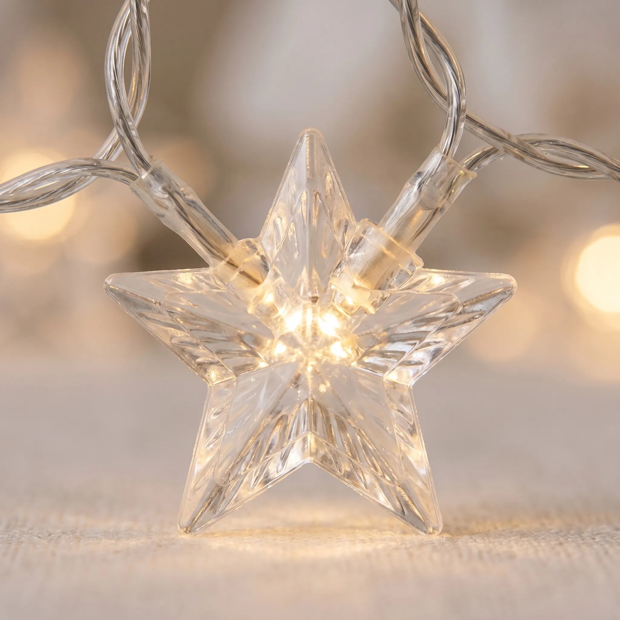 Warm White Star String Lights -  