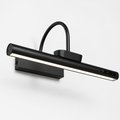 Black wall-mounted LED light fixture on a white background