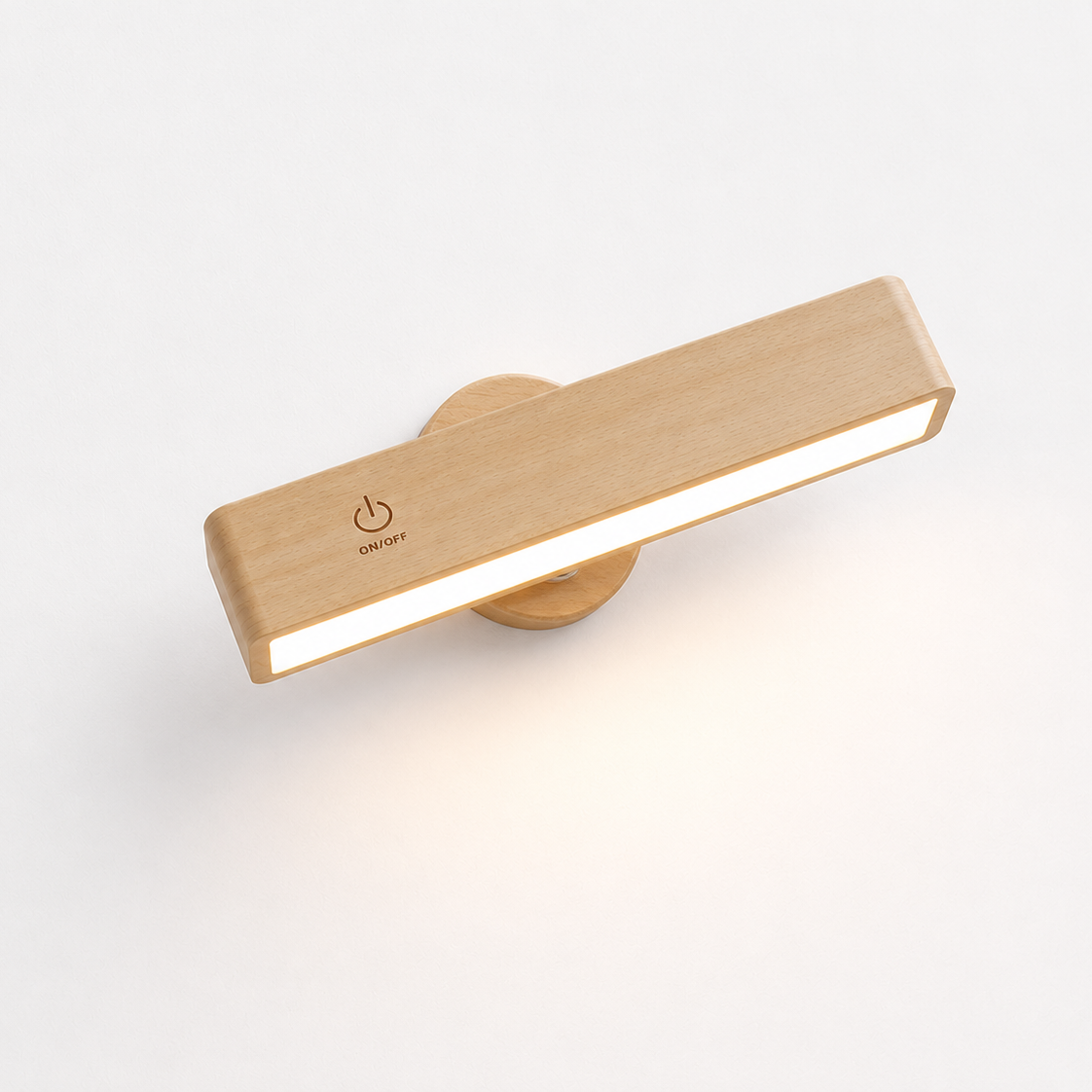 Wooden wall light fixture on a white background