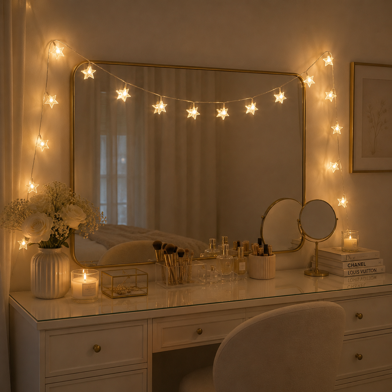 Warm White Star String Lights Foryuni