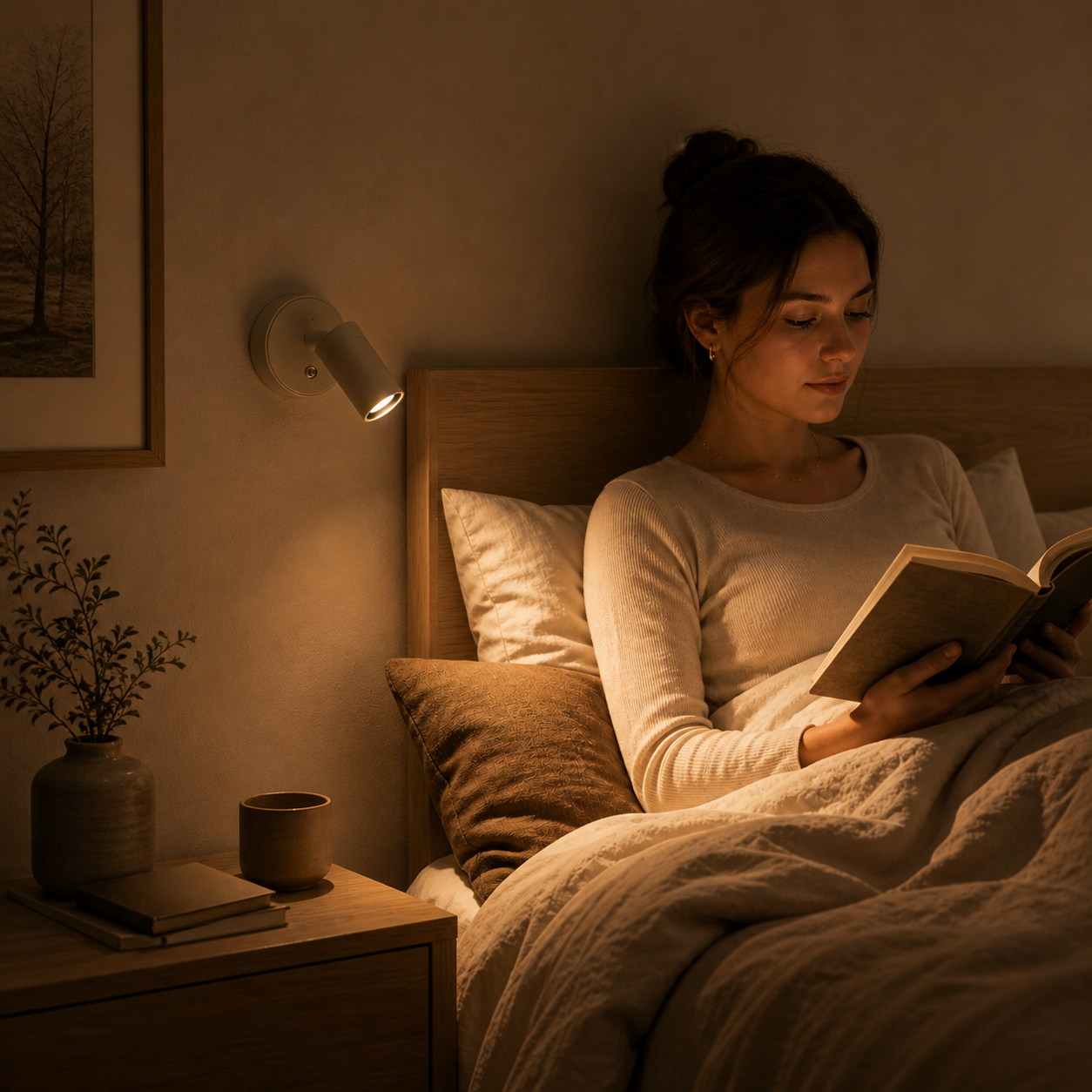 Wireless Magnetic Wall Spotlight – Rechargeable No-Drill Bedside Reading Light, Set of 2 Foryuni