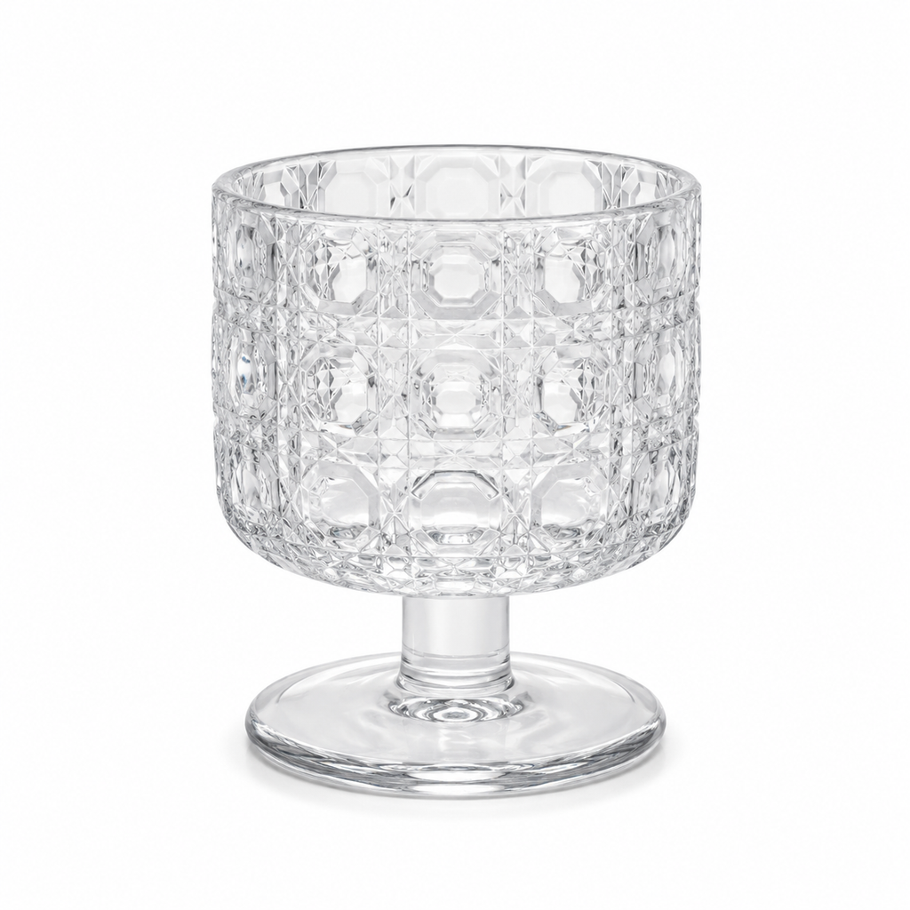 Retro Pressed Glass Tumbler — Design A8 Foryuni