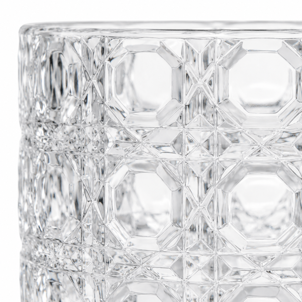 Retro Pressed Glass Tumbler — Design A8 Foryuni