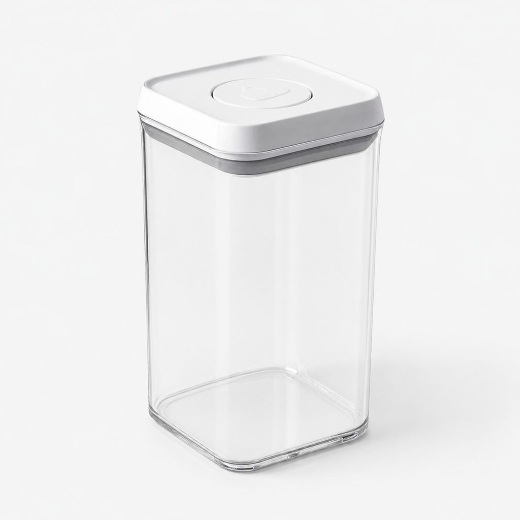 Transparent Stackable Storage Containers with Push-Down Lid – Clear Airtight Kitchen Organizer for Pantry & Fridge Foryuni