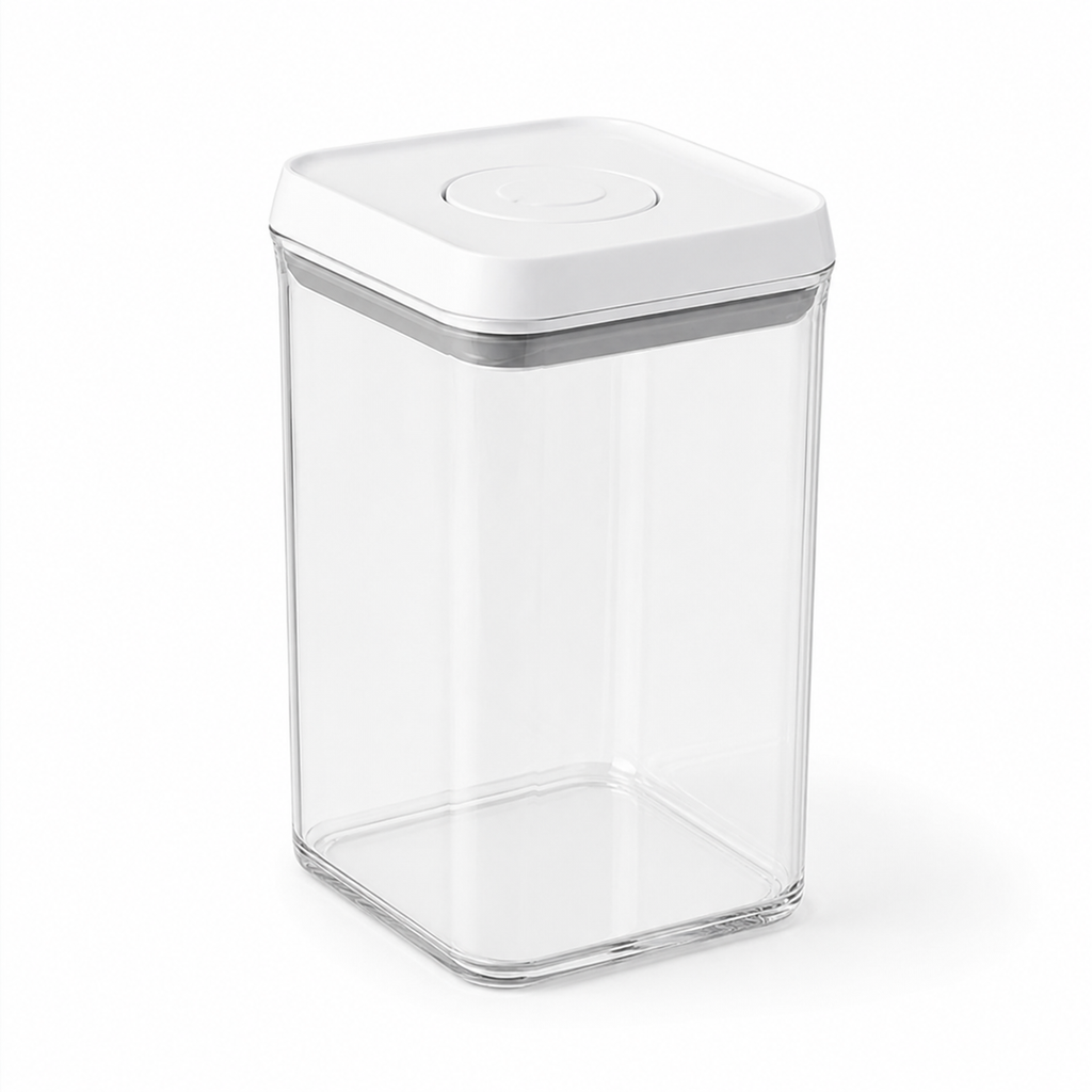 Transparent Stackable Storage Containers with Push-Down Lid – Clear Airtight Kitchen Organizer for Pantry & Fridge Foryuni