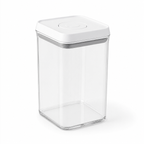 Transparent Stackable Storage Containers with Push-Down Lid – Clear Airtight Kitchen Organizer for Pantry & Fridge Foryuni