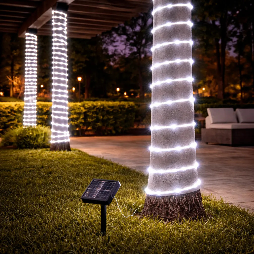 Solar Powered Rope Light Strip | Outdoor Waterproof String Lights for Backyard Foryuni