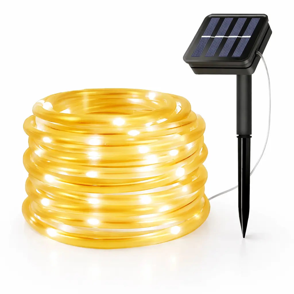 Solar Powered Rope Light Strip | Outdoor Waterproof String Lights for Backyard Foryuni