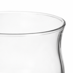 Close-up of a clear glass on a white background